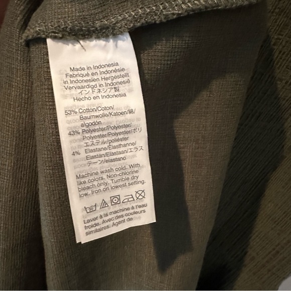 Madewell Crosshatch Puff-Sleeve Faux-Wrap Mini Dress Olive Green - Picture 10 of 11